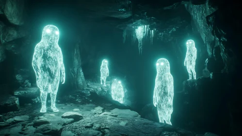 Glowing Spirits in the Dark Cave