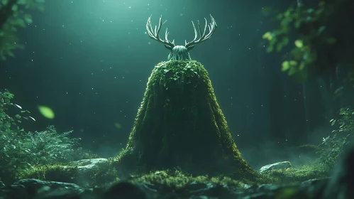 Mystical Forest Guardian in Green Cloak