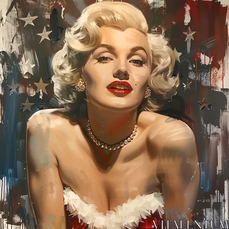 Glamorous Portrait of Marilyn Monroe AI Image