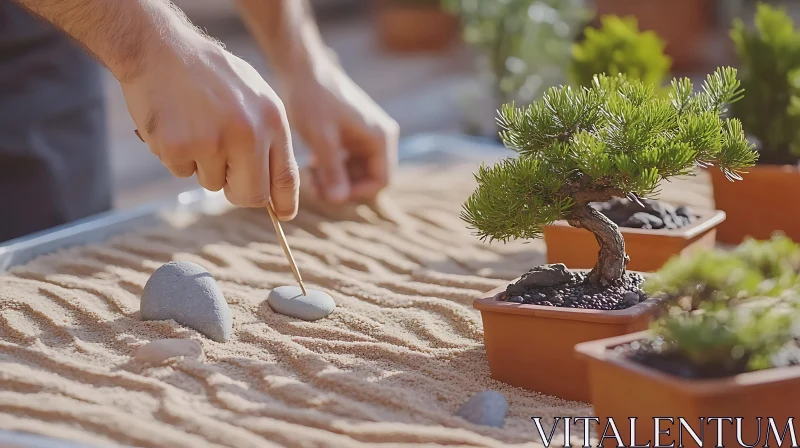 AI ART Bonsai and Stone Garden