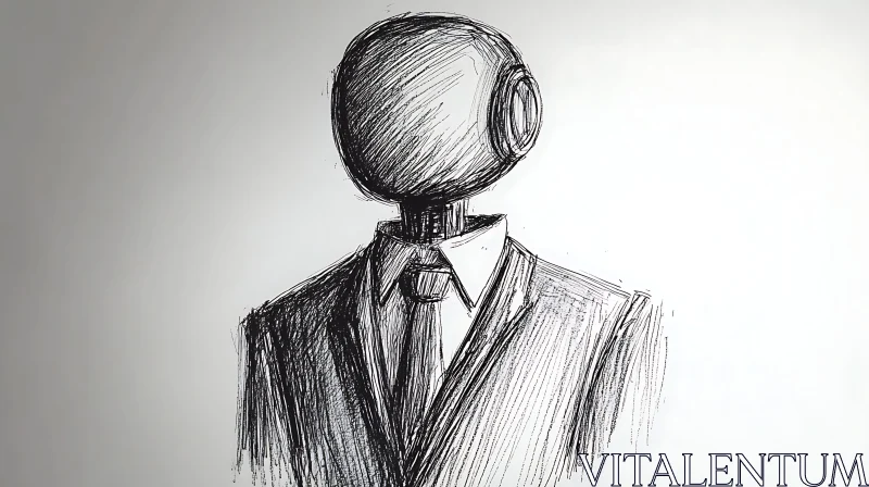 Surreal Figure in Suit Art AI Image