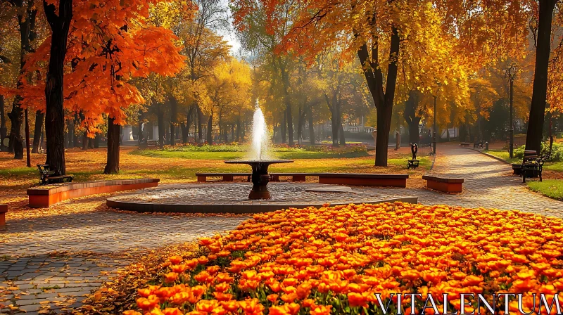 Scenic Autumn Day in the Park AI Image