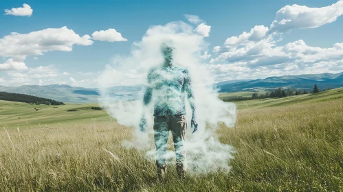 Smoky Apparition in Green Field