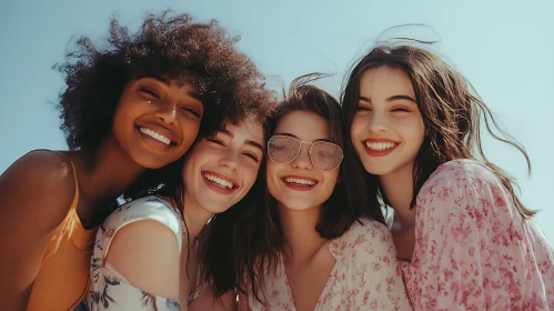 Four Friends Smiling Together