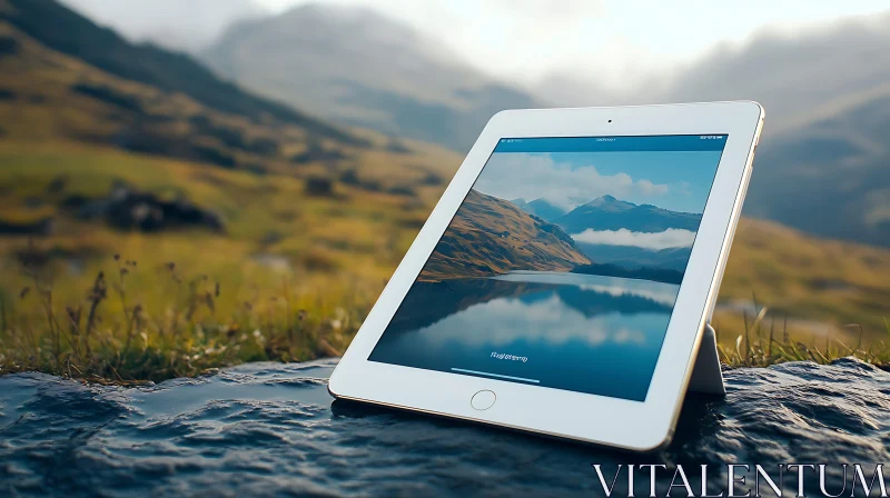 Nature Displayed On Tablet AI Image