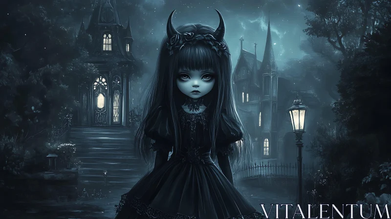 AI ART Eerie Doll in Dark Fantasy Setting