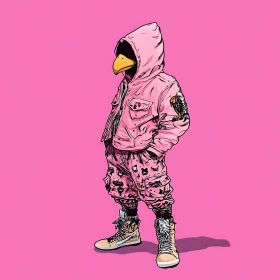 Urban Avian: A Pink-Themed Character Design