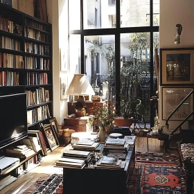 Cozy Room with Books and Natural Light