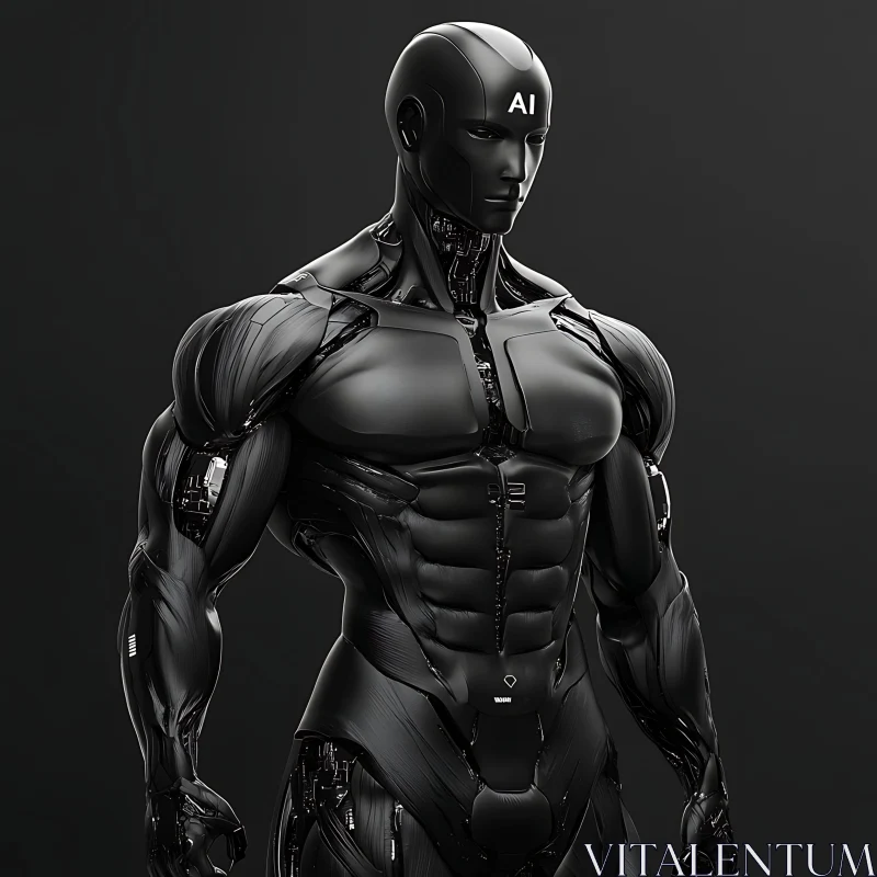 Sleek Muscular AI Cyborg AI Image