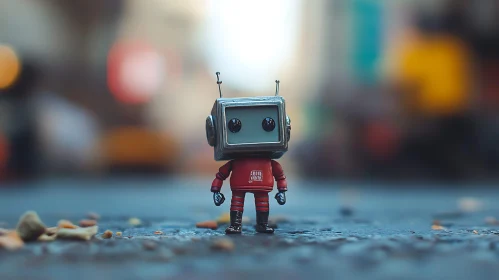 Small Robot on Urban Street