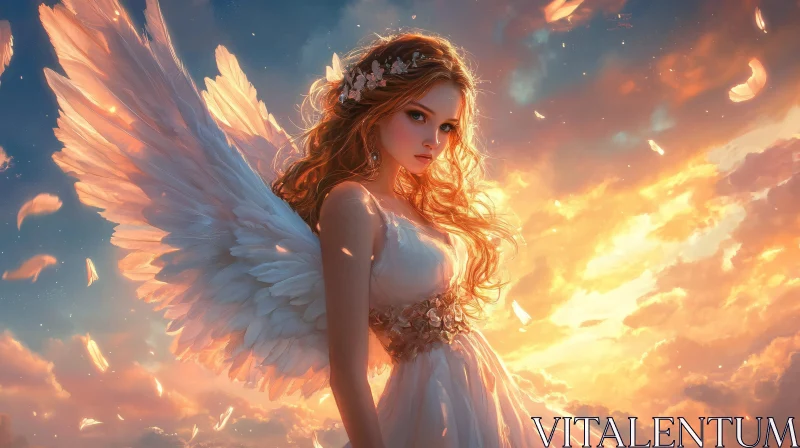 AI ART Celestial Angel with Wings Artwork