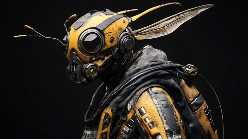 Highly Detailed Mechanical Bee Robot