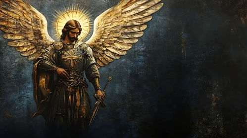 Celestial Guardian with Sword and Wings