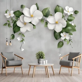 Floral Interior Design with Modern Furniture