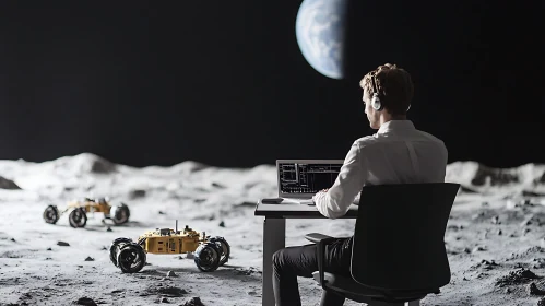 Moon Programmer with Rovers and Earth