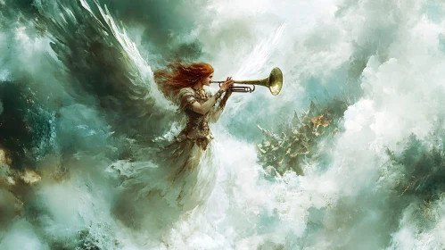 Celestial Herald Angel with Trumpet