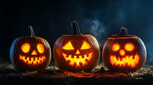 Illuminated Halloween Pumpkins