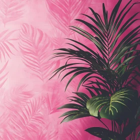 Tropical Pink Palm Leaf Design