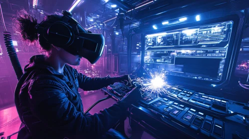 Neon Cyberpunk Welding in Virtual Reality
