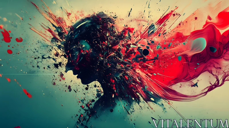 Colorful Abstract Silhouette Explosion Artwork AI Image