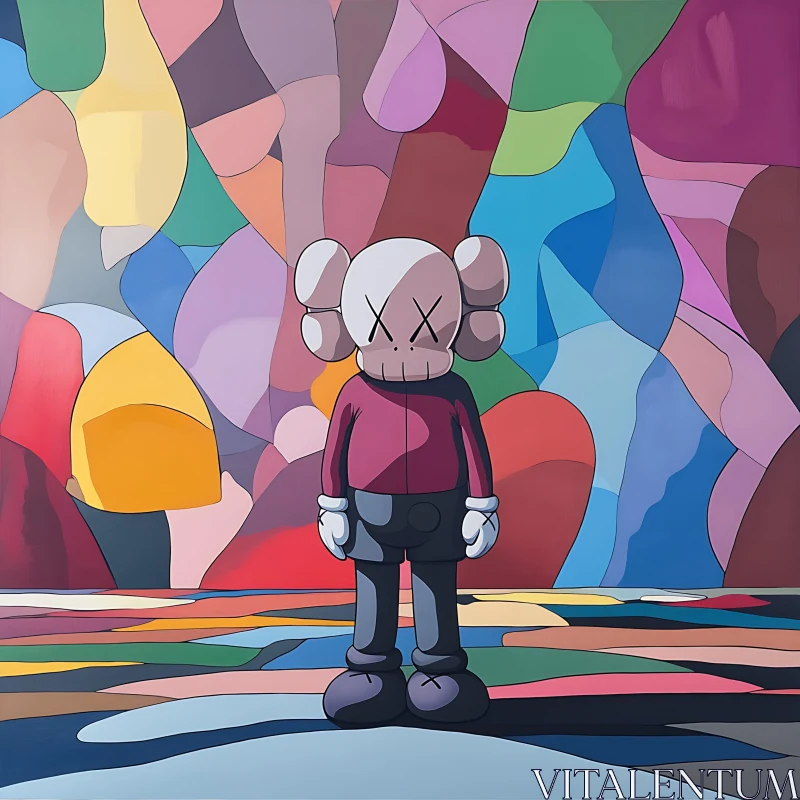 AI ART Modern Art Character with Colorful Background