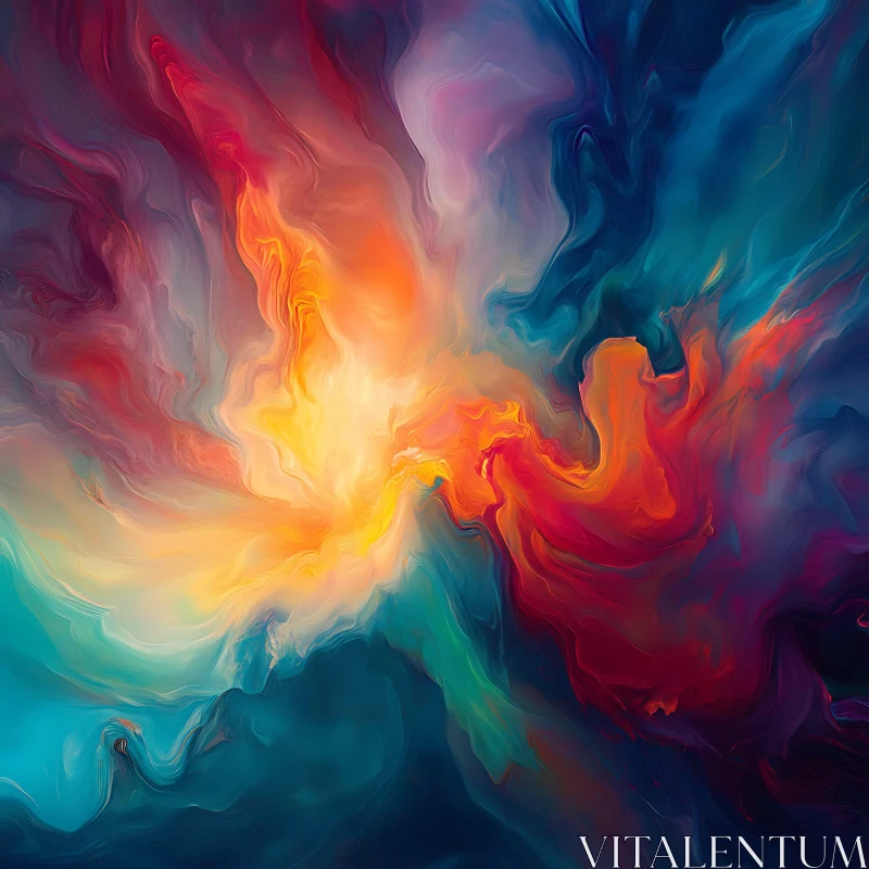 AI ART Dynamic Colorful Swirl in Abstract Art