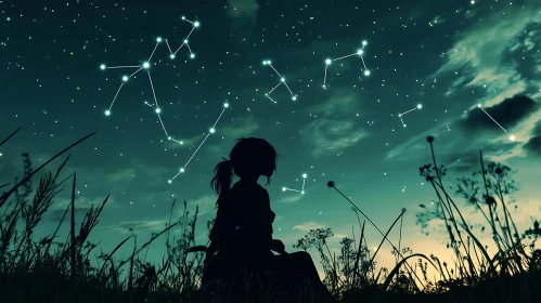 Starry Night Silhouette Art