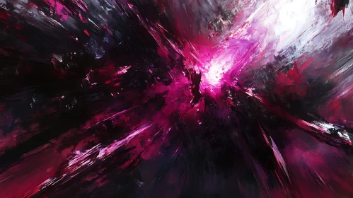 Dynamic Abstract Splash of Pink and Black