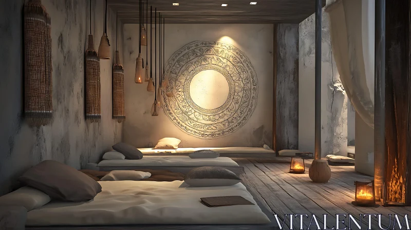 AI ART Relaxing Spa Interior with Mandala Art