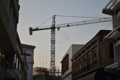 Evening City Construction View