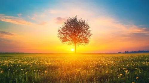Lone Tree at Sunset