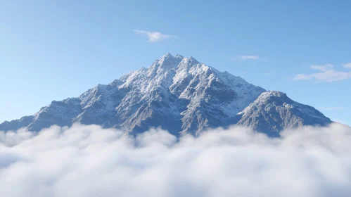 Snow-Capped Peaks in a Clear Blue Sky