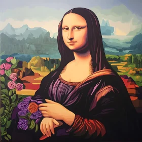 Stylized Female Portrait with Landscape