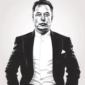 Artistic Illustration of Elon Musk