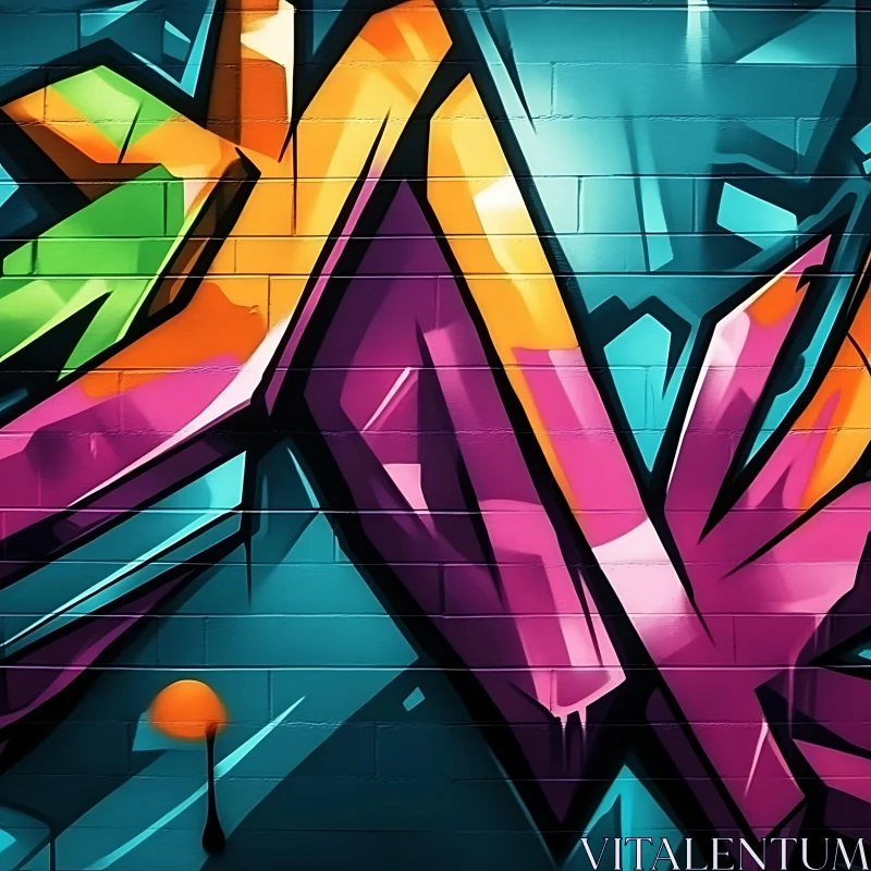 Abstract Urban Graffiti Painting AI Image