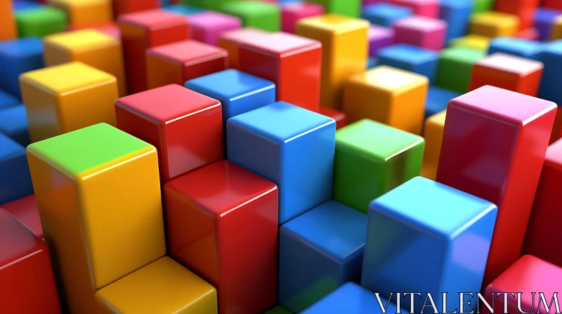 Abstract Cubes: A Colorful 3D Composition AI Image