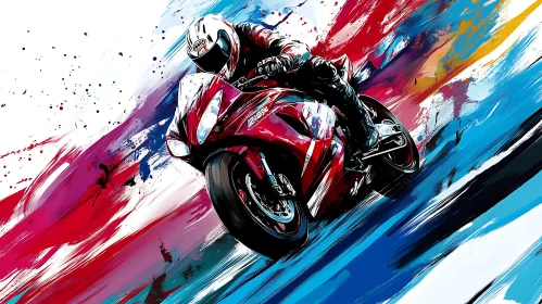 Motorcycle Rider in Artistic Motion