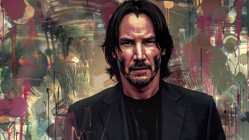 Keanu Reeves in Abstract Art