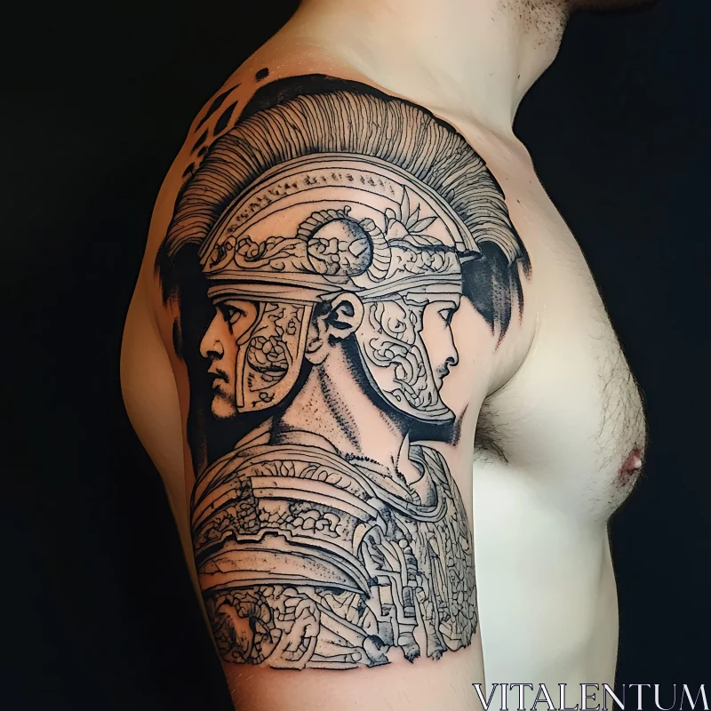 Epic Roman Soldier Arm Tattoo AI Image