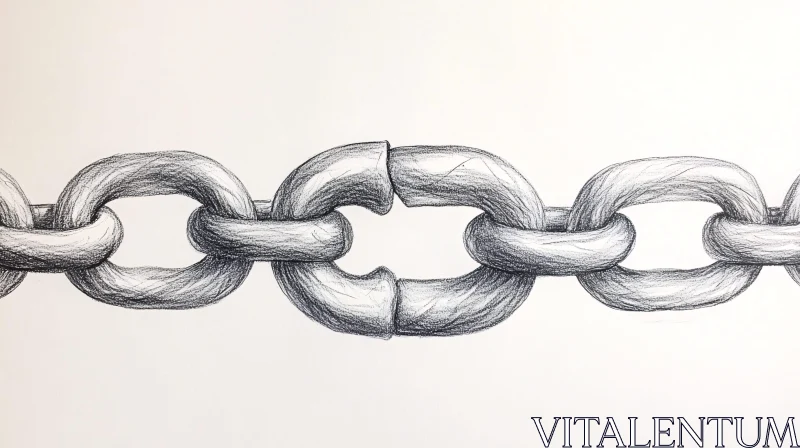 AI ART Monochrome Chain Link Drawing