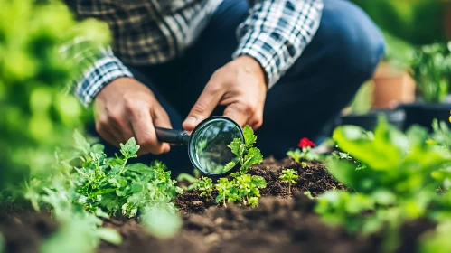 Close Inspection of Garden Seedlings