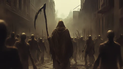 Undead Procession Through Desolate City