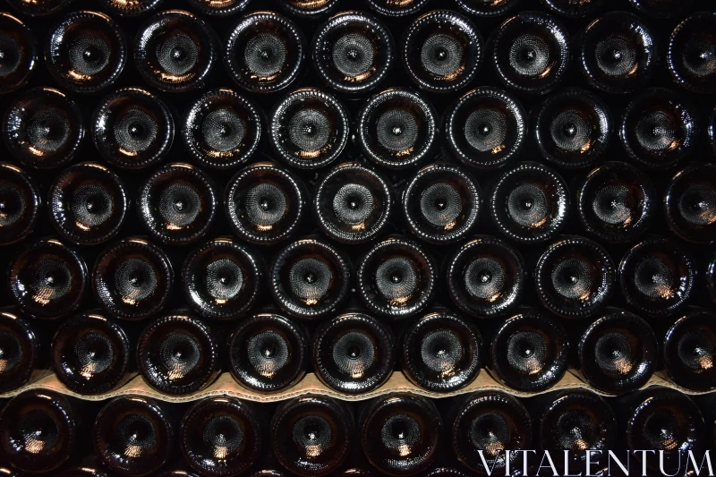 PHOTO Array of Stacked Wine Bottles