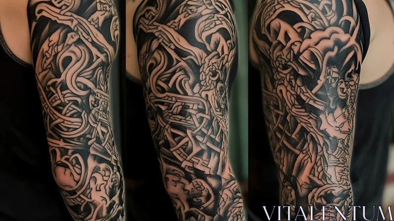 Detailed Tattoo Sleeve Art AI Image