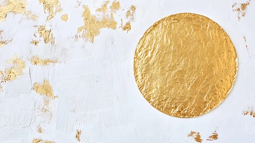 Minimalist Gold and White Abstract Art