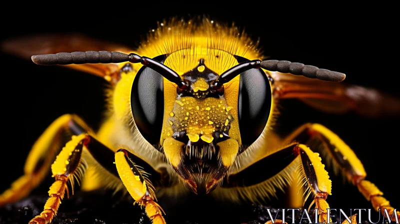 AI ART Precisionist Yellow Wasp on Black Background
