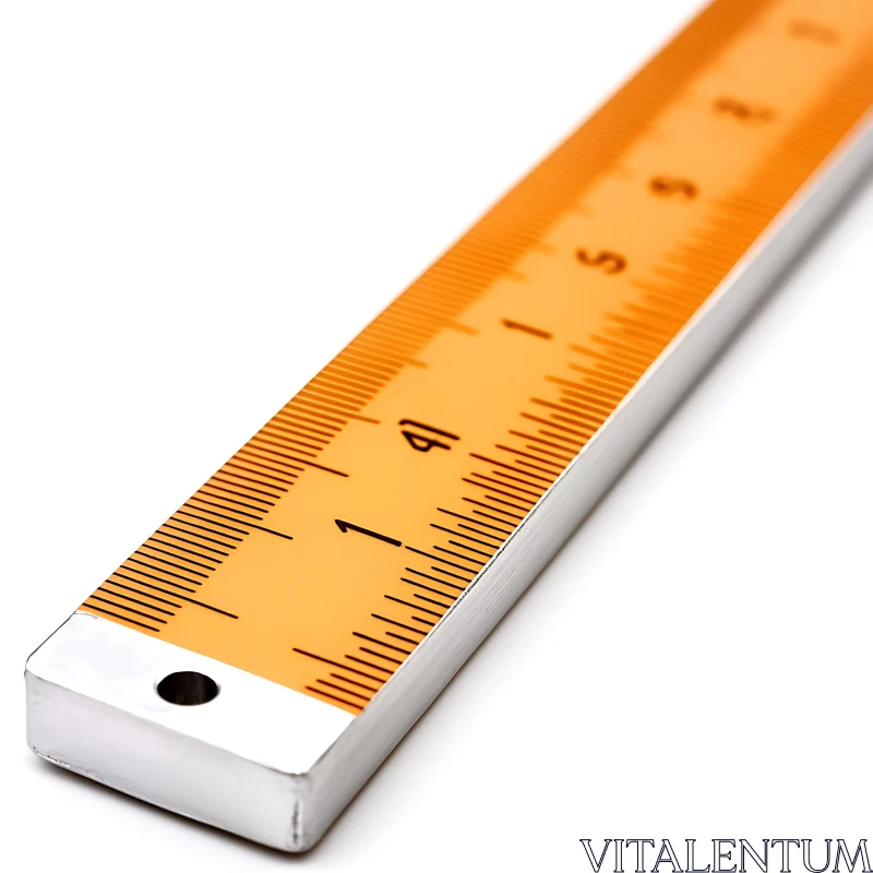 Orange-Marked Precision Ruler in Focus AI Image