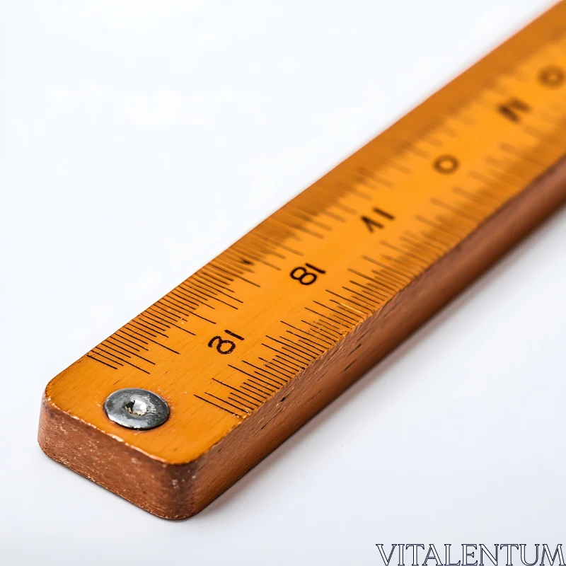 AI ART Detailed Wooden Ruler with Metal Screw