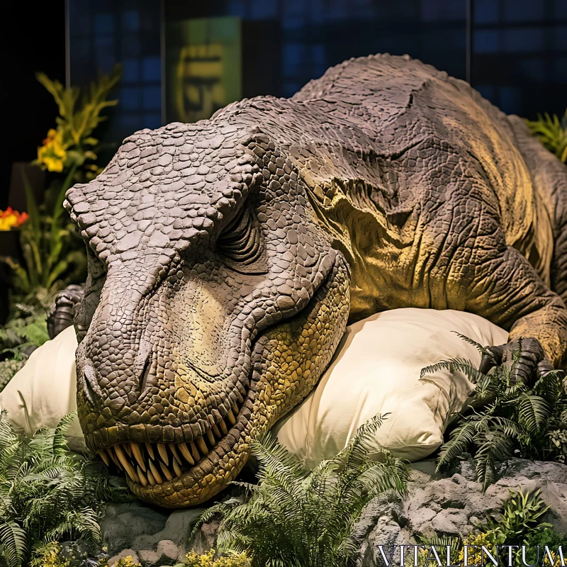 AI ART T-Rex Relaxation Scene