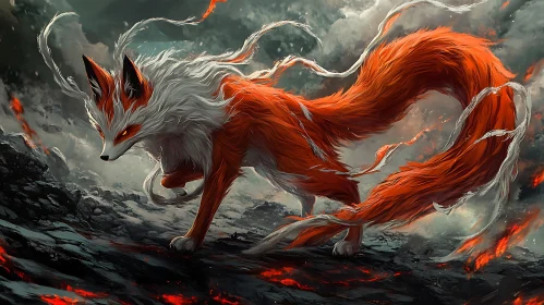 Fiery Fox in the Shadows